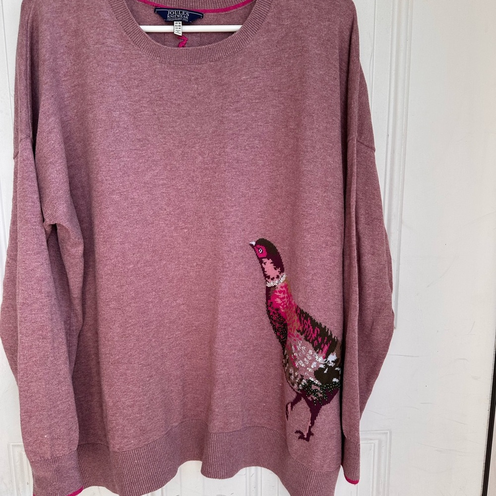 Joules Knitwear in Pink with Pheasant